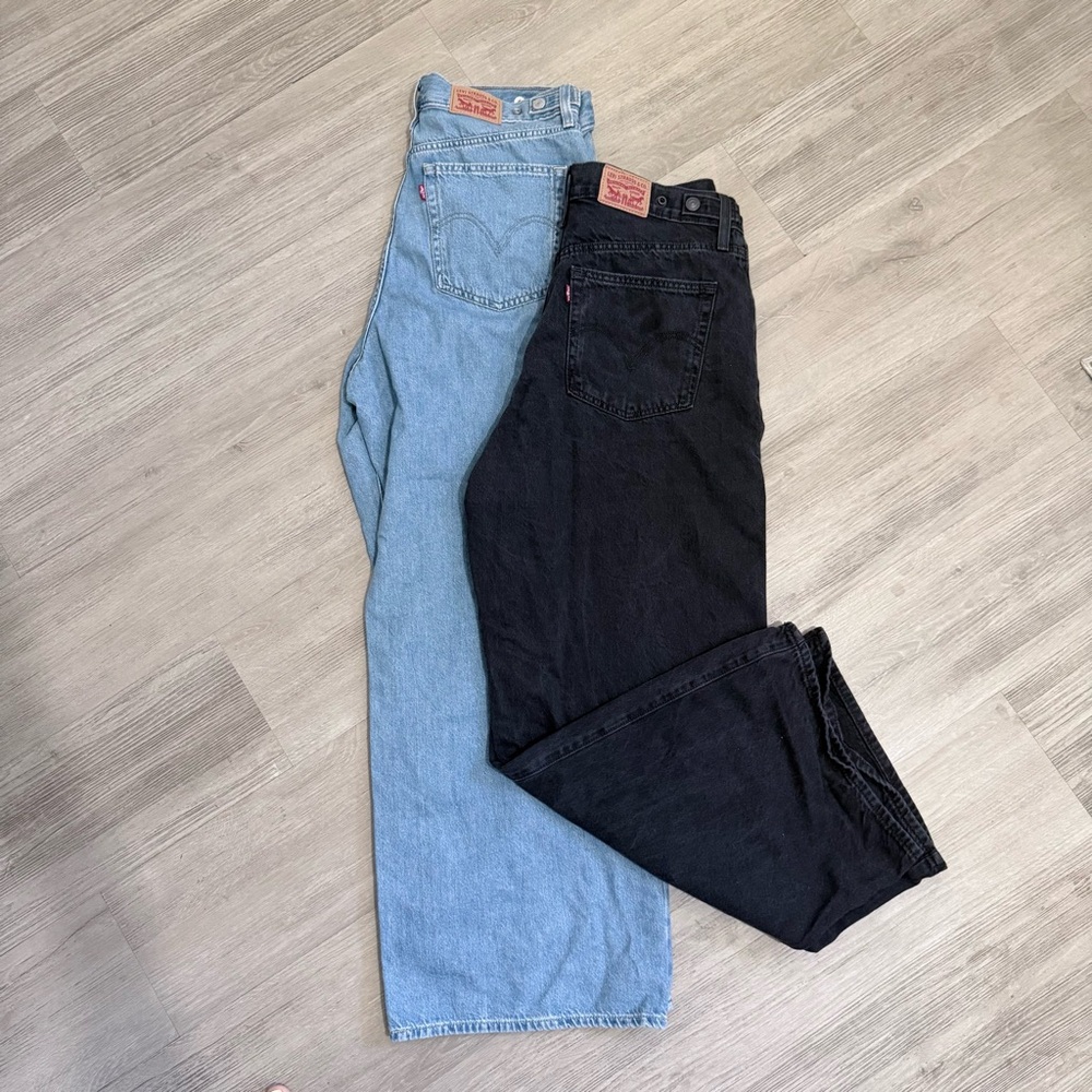 Levis baggy cinch jeans BUNDLE in black and blue